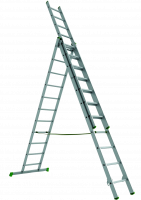Лестница стремянка трехсекционная алюминиевая LWI  3*18