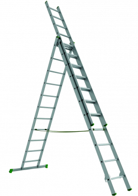 Лестница стремянка трехсекционная алюминиевая LWI  3*8