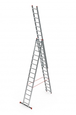 Лестница стремянка трехсекционная алюминиевая Sarayli 3*9