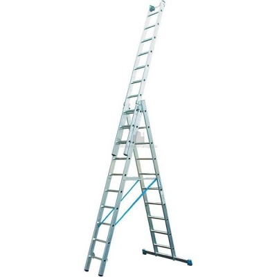 Алюминиевая трехсекционная лестница KRAUSE STABILO 3 х 14